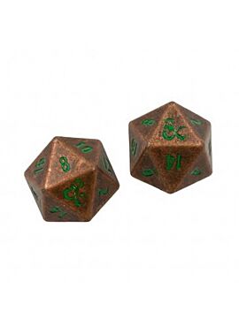 UP - Heavy Metal Fall 21 Copper and Green D20 Dice Set for Dungeons & Dragons